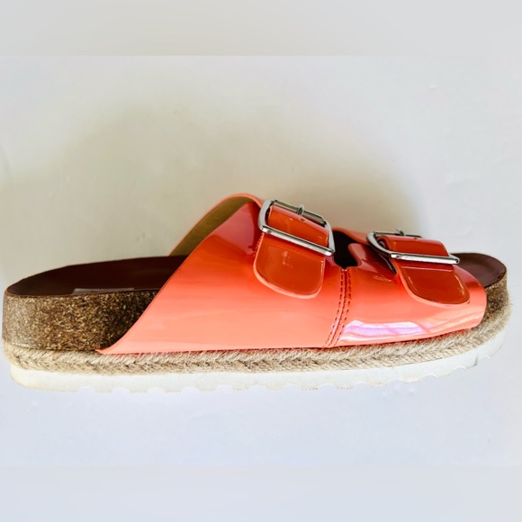 Dolce Vita Carther Platform Sandal Tangerine Melon Orange Slides Size 8.5 - Picture 4 of 7
